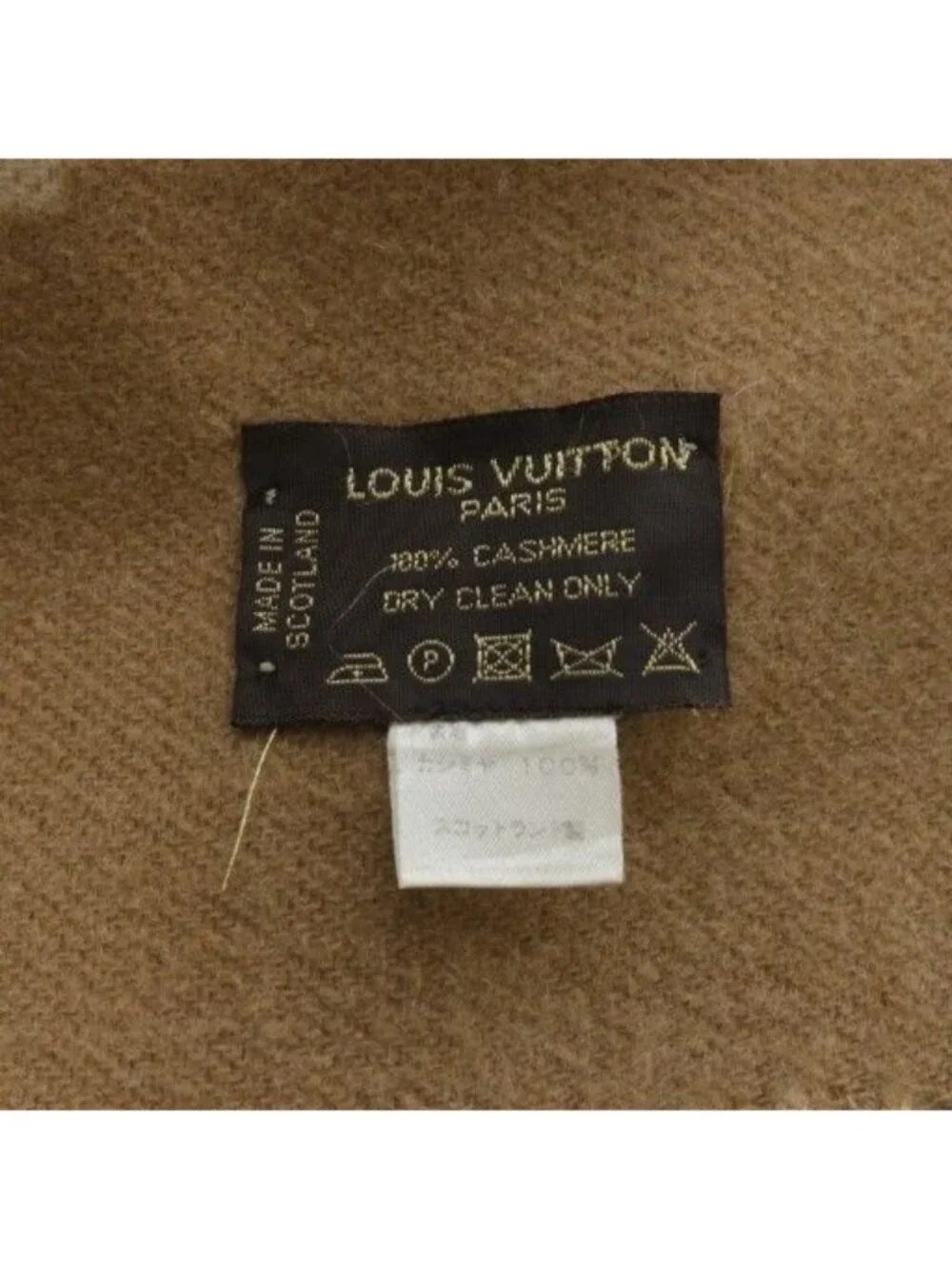 Louis Vuitton Echarpe Baroda Scarf Cashmere Fringe Beige Brown - Picture 4 of 8